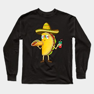 Tacos I love tacos taco day best Mexican food Long Sleeve T-Shirt